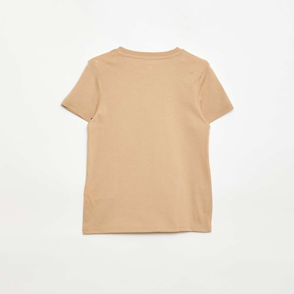 Camiseta básica de punto lisa BEIGE