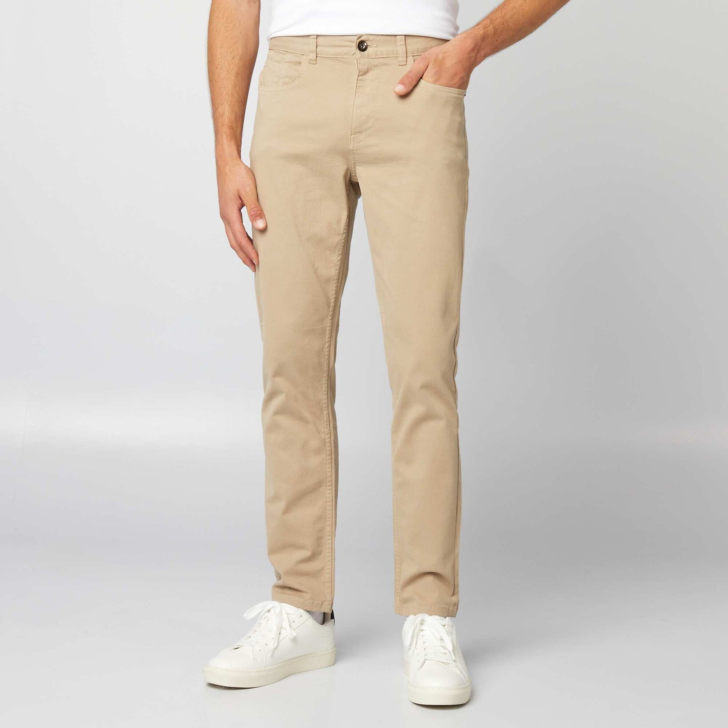 Pantalón chino slim con 5 bolsillos - L32 beige