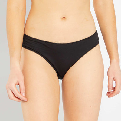 Pack de 5 braguitas de algodón liso Negro
