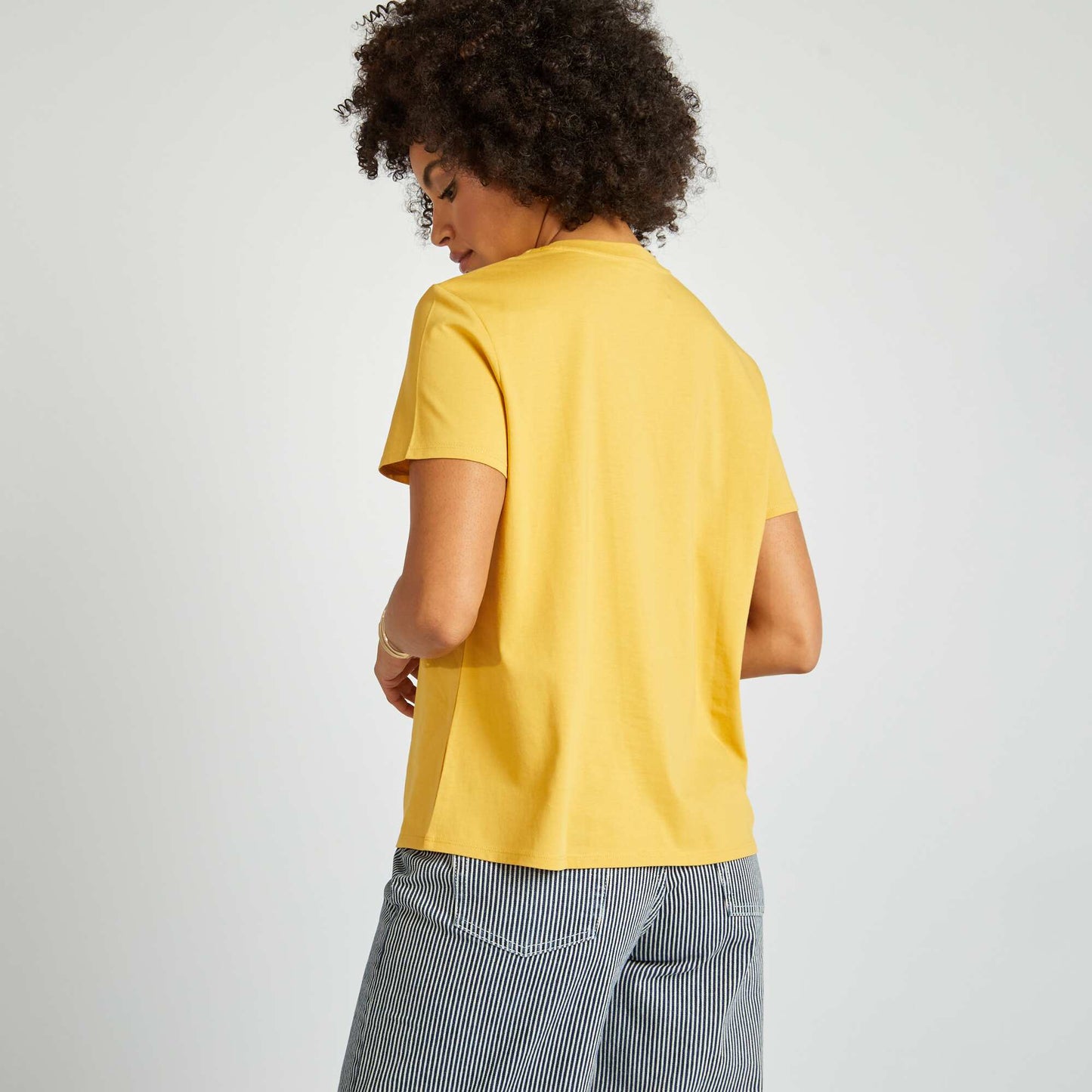 Camiseta lisa de punto AMARILLO