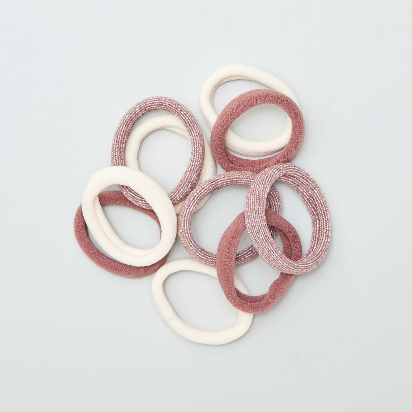 Pack de 10 gomas para el pelo BEIGE