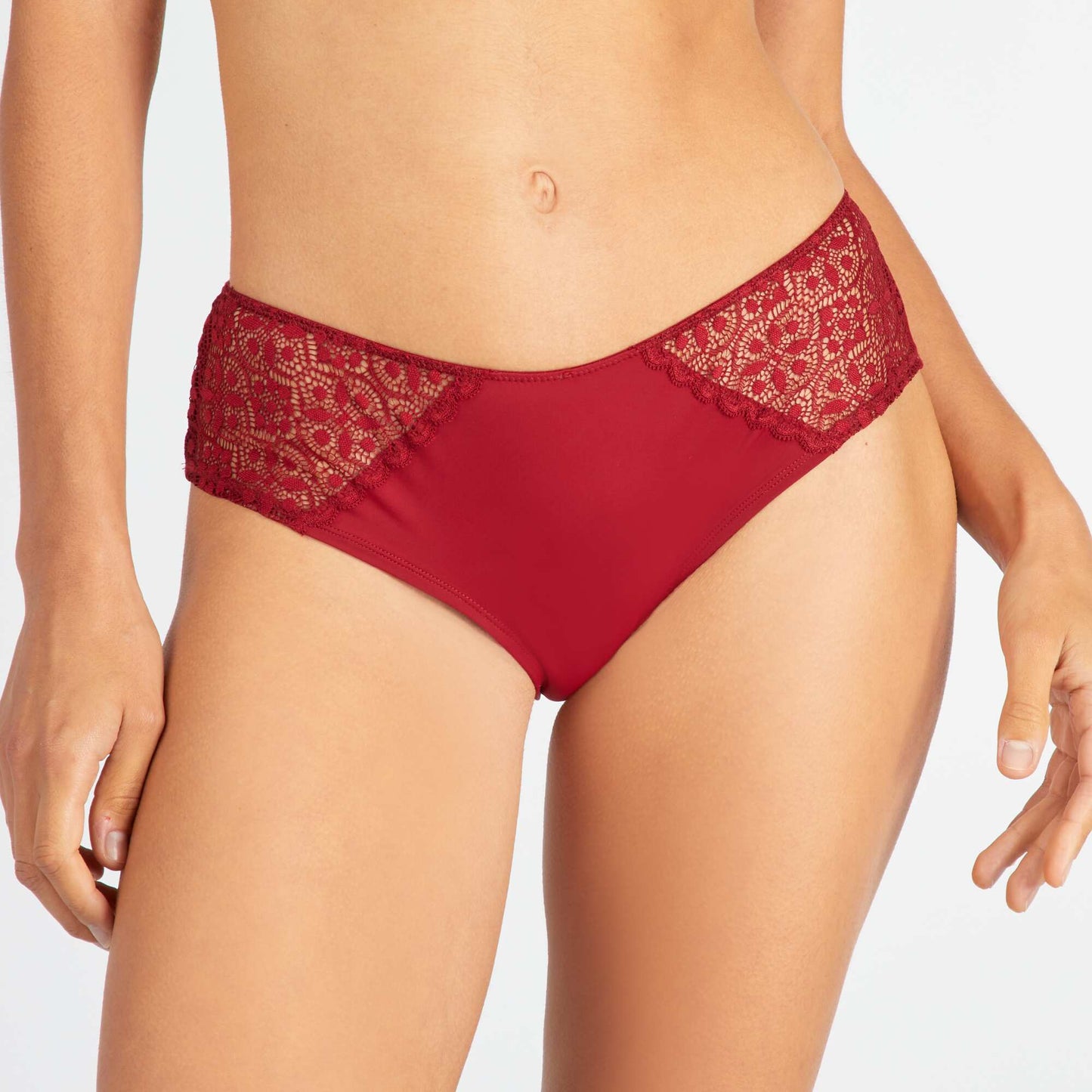 Culotte de microfibra y encaje ROJO