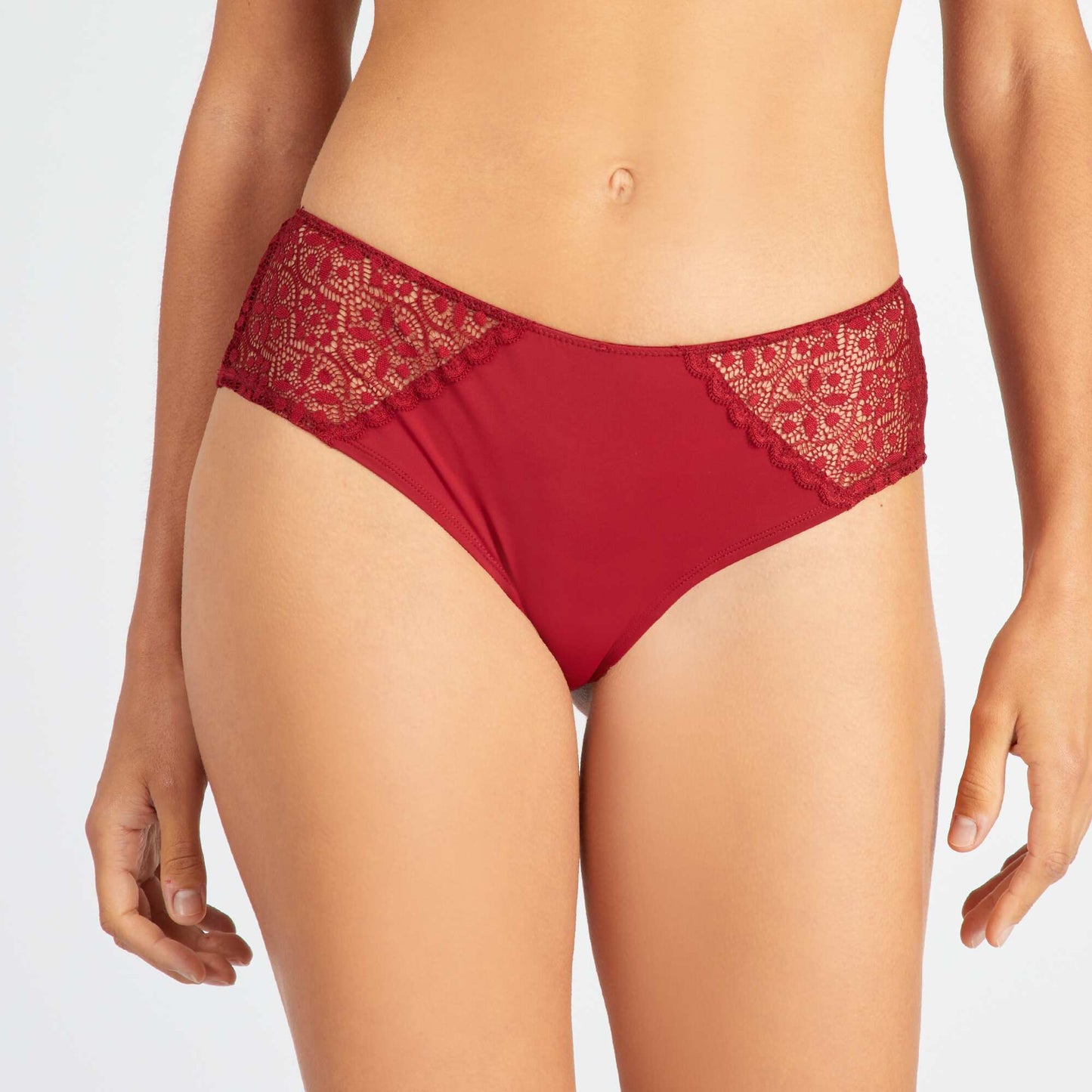 Culotte de microfibra y encaje ROJO