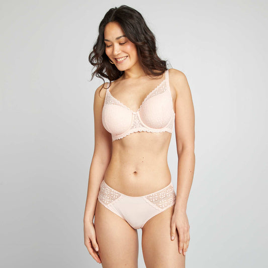 Culotte de microfibra y encaje ROSA