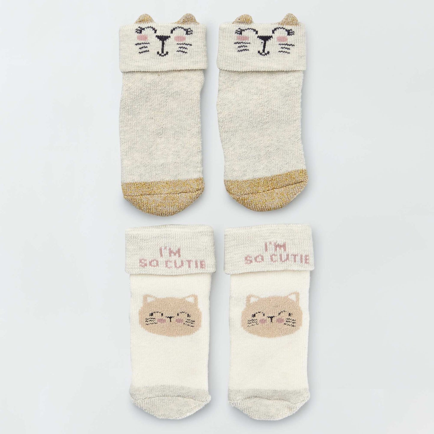 Pack de 2 pares de medias BEIGE