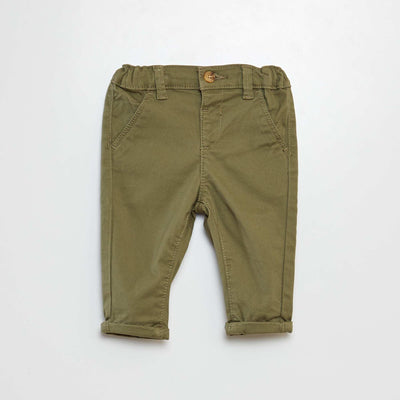 Pantalón chino liso VERDE