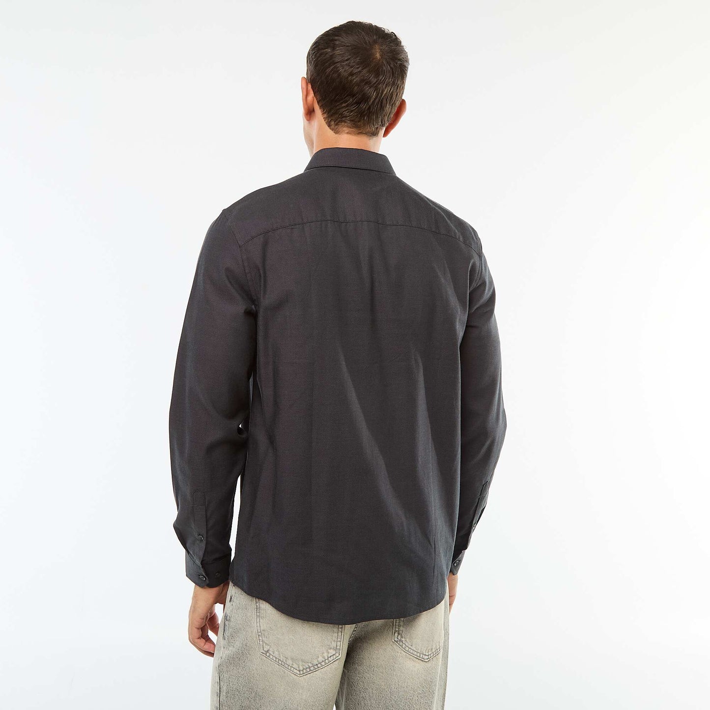 Camisa recta lisa NEGRO