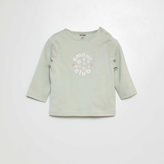 Camiseta estampada de manga larga AZUL