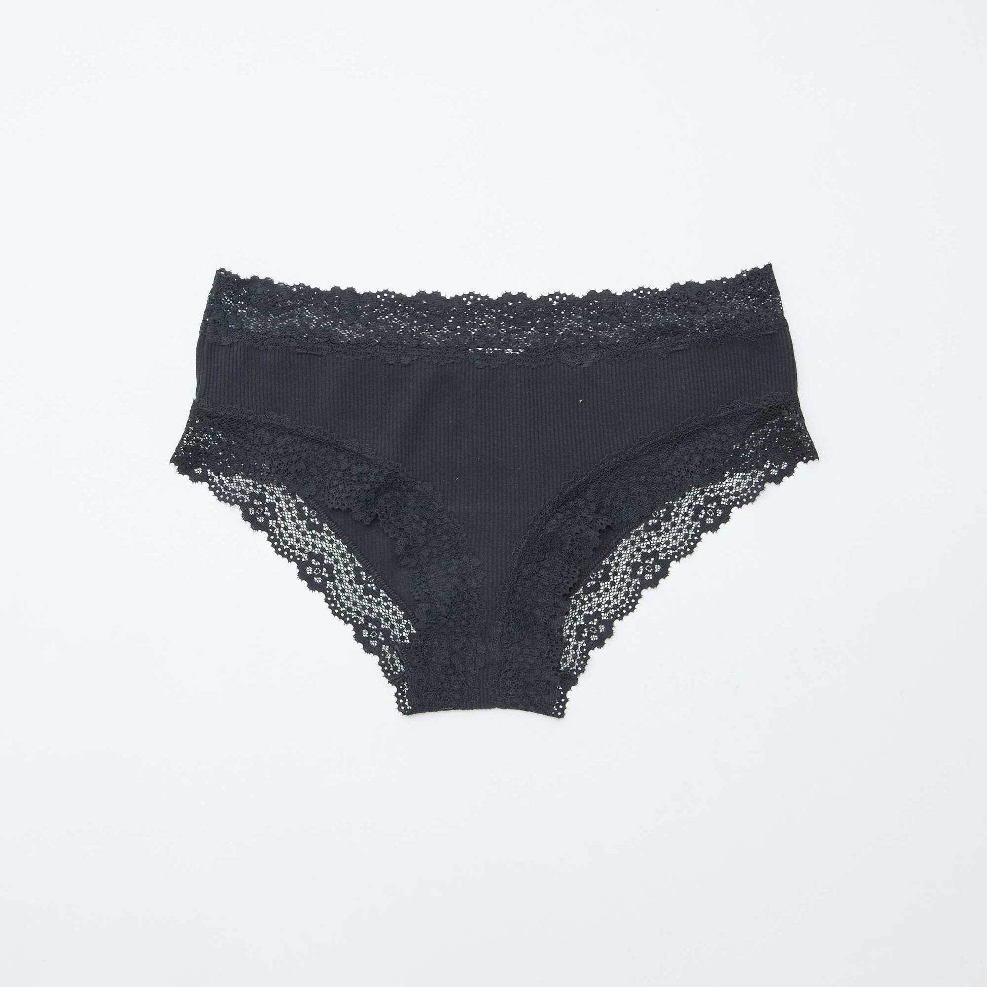 Pack de 3 shorties de canalé fino NEGRO