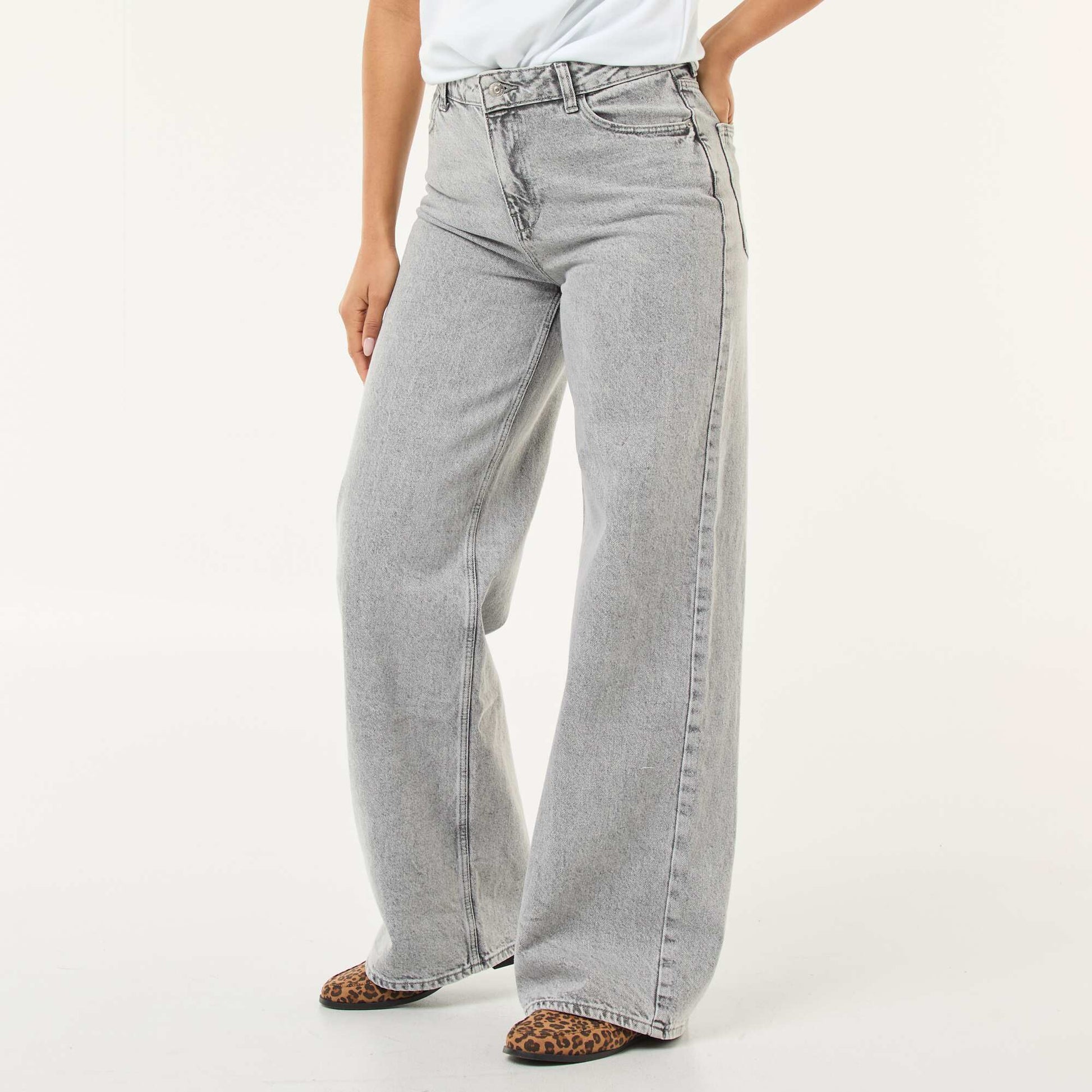 Jean wide leg - 30 L GRIS