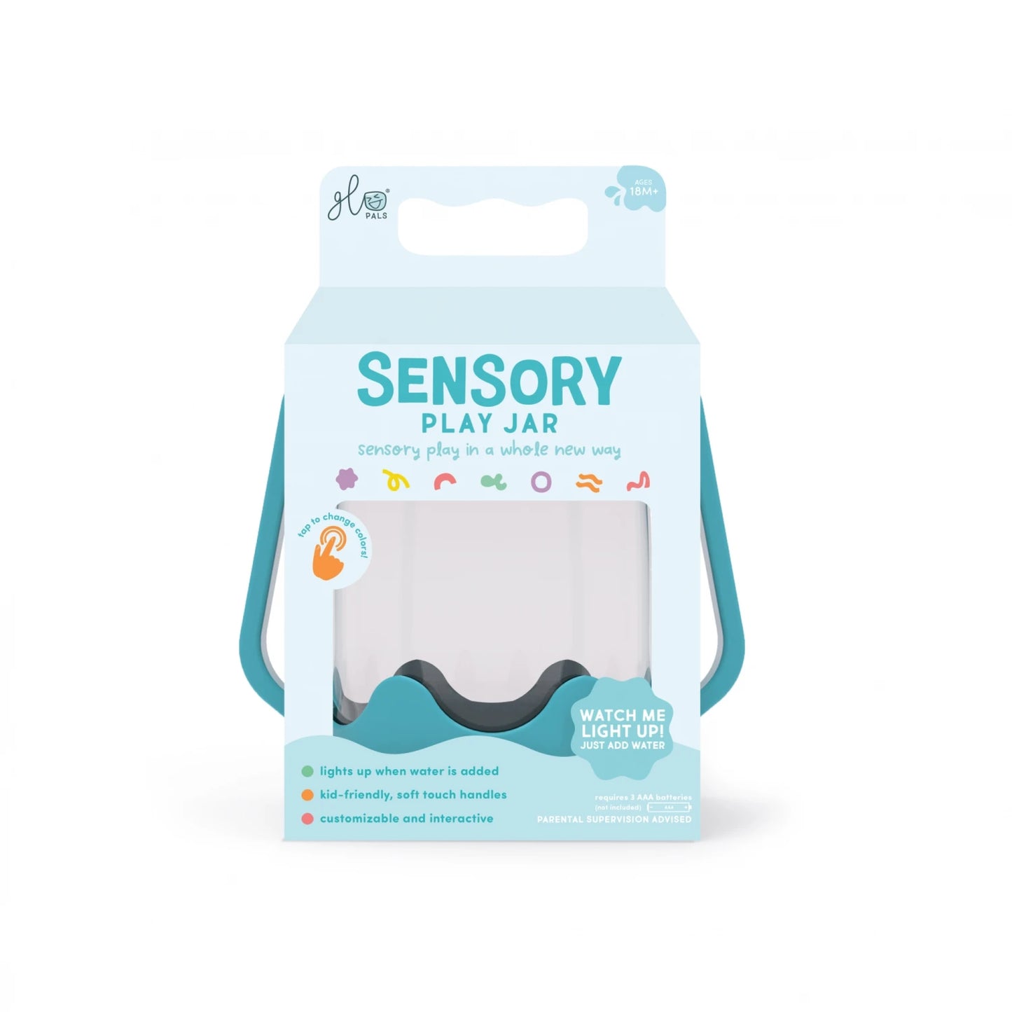 Jarra de juego sensorial GloPals - Azul