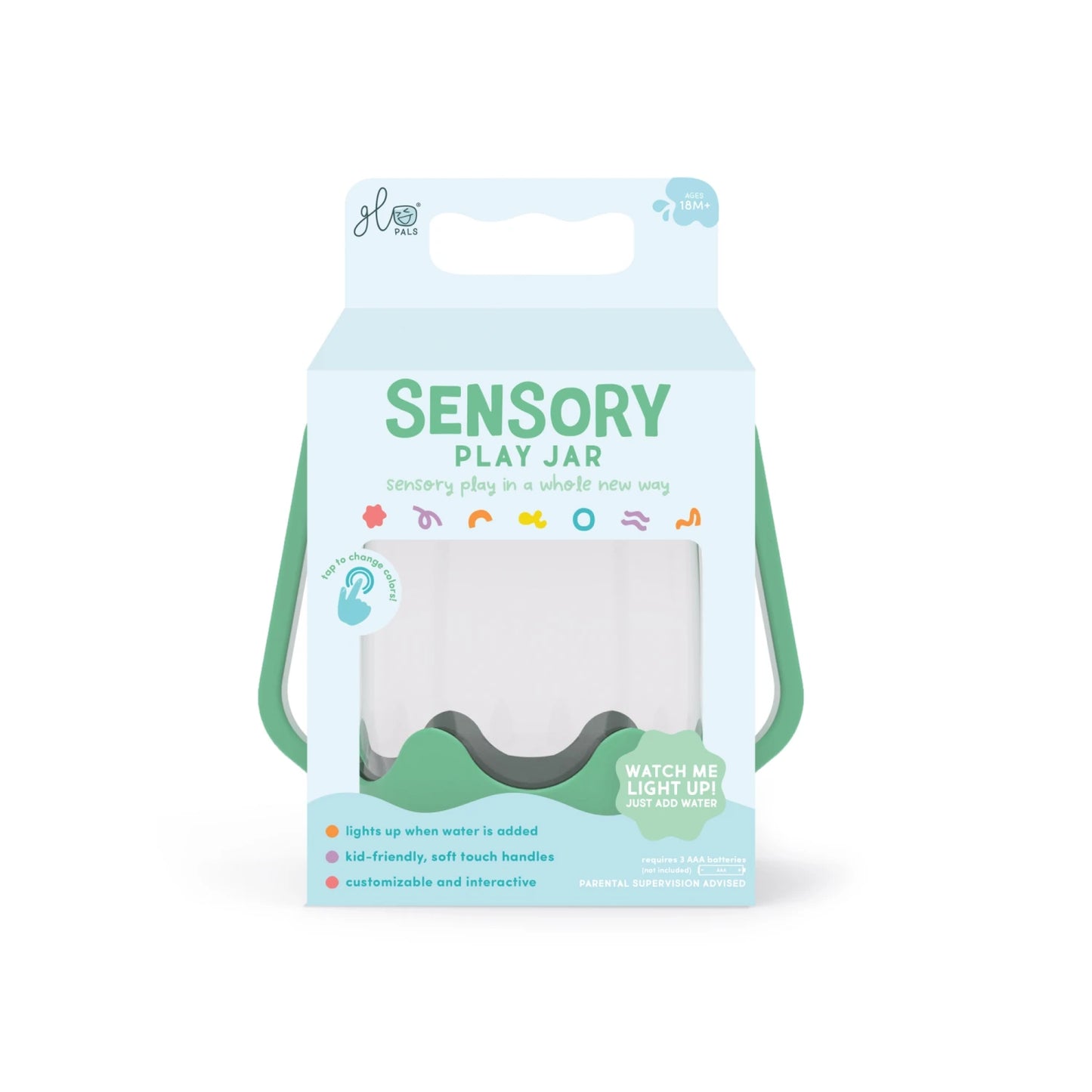 Jarra de juego sensorial GloPals - Verde