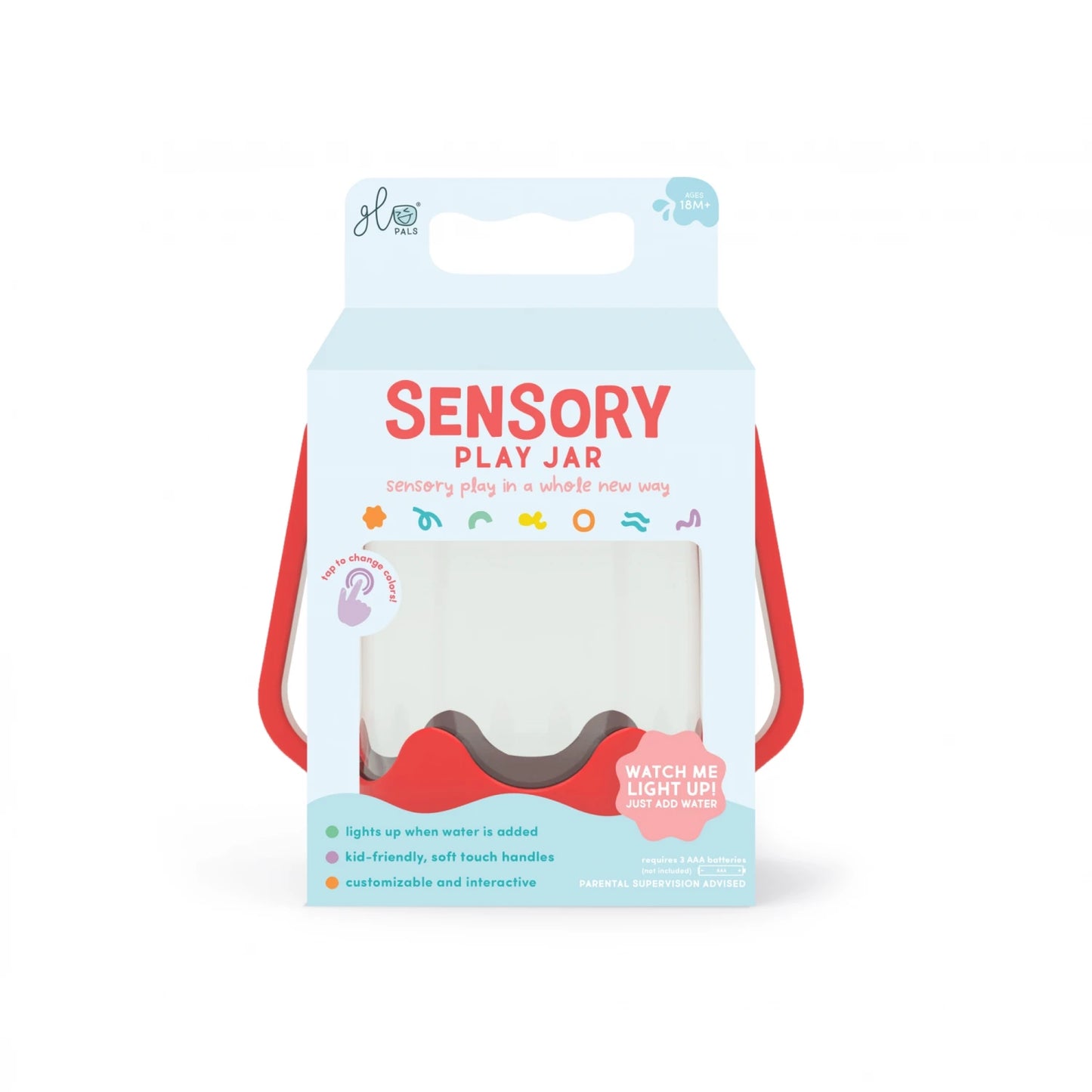 Jarra de juego sensorial GloPals - Rojo