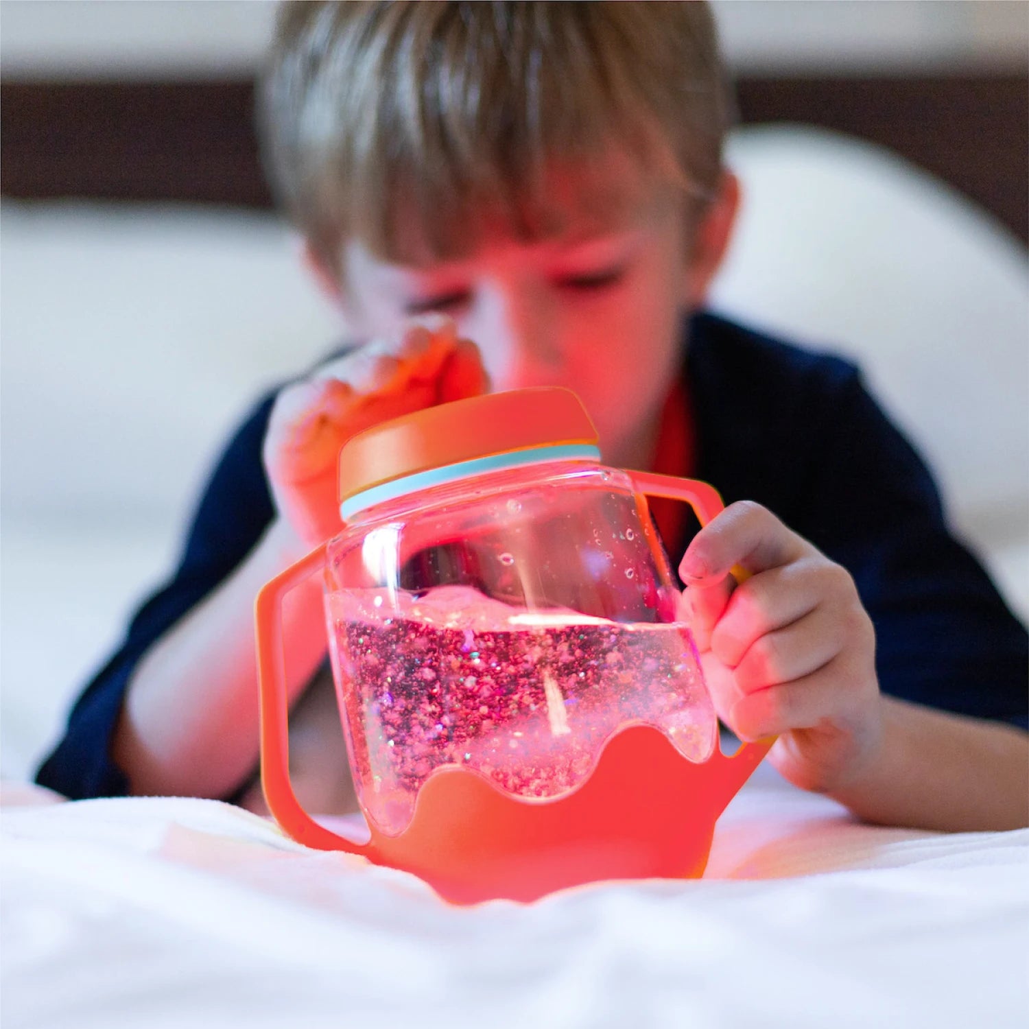 Jarra de juego sensorial GloPals - Rojo