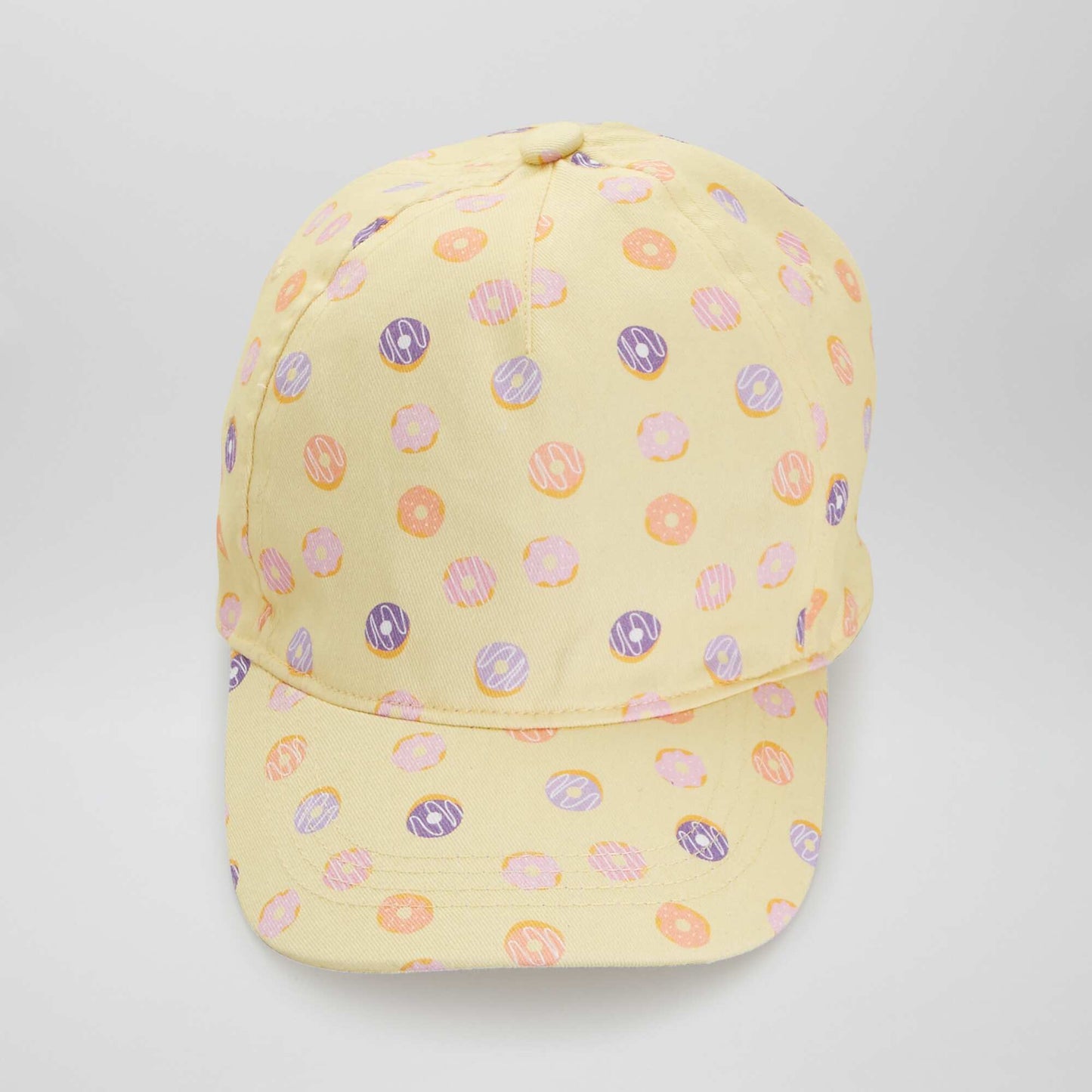 Gorra de tela con estampado amarillo