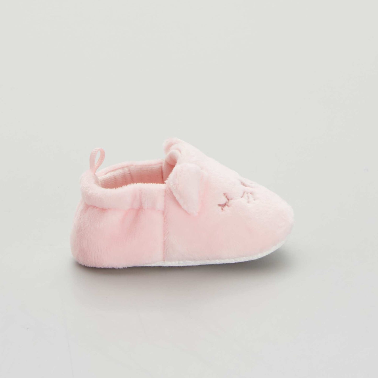 Zapatillas de terciopelo para bebé rosa pálido
