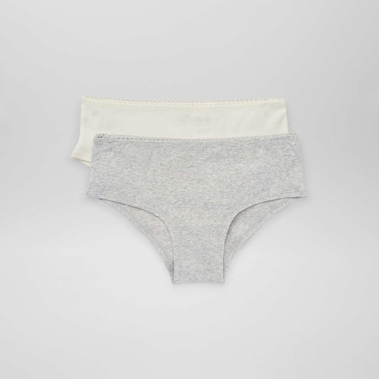 Pack de 2 culottes de punto BLANCO