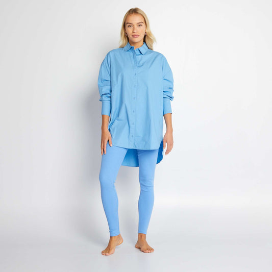Camisa oversize de popelina Azul