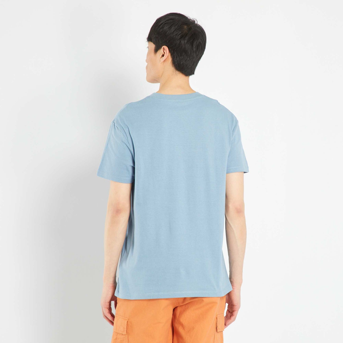 Camiseta de punto ancha con bolsillo azul denim