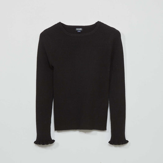 Sweater de punto de canal  NEGRO DE VERDAD