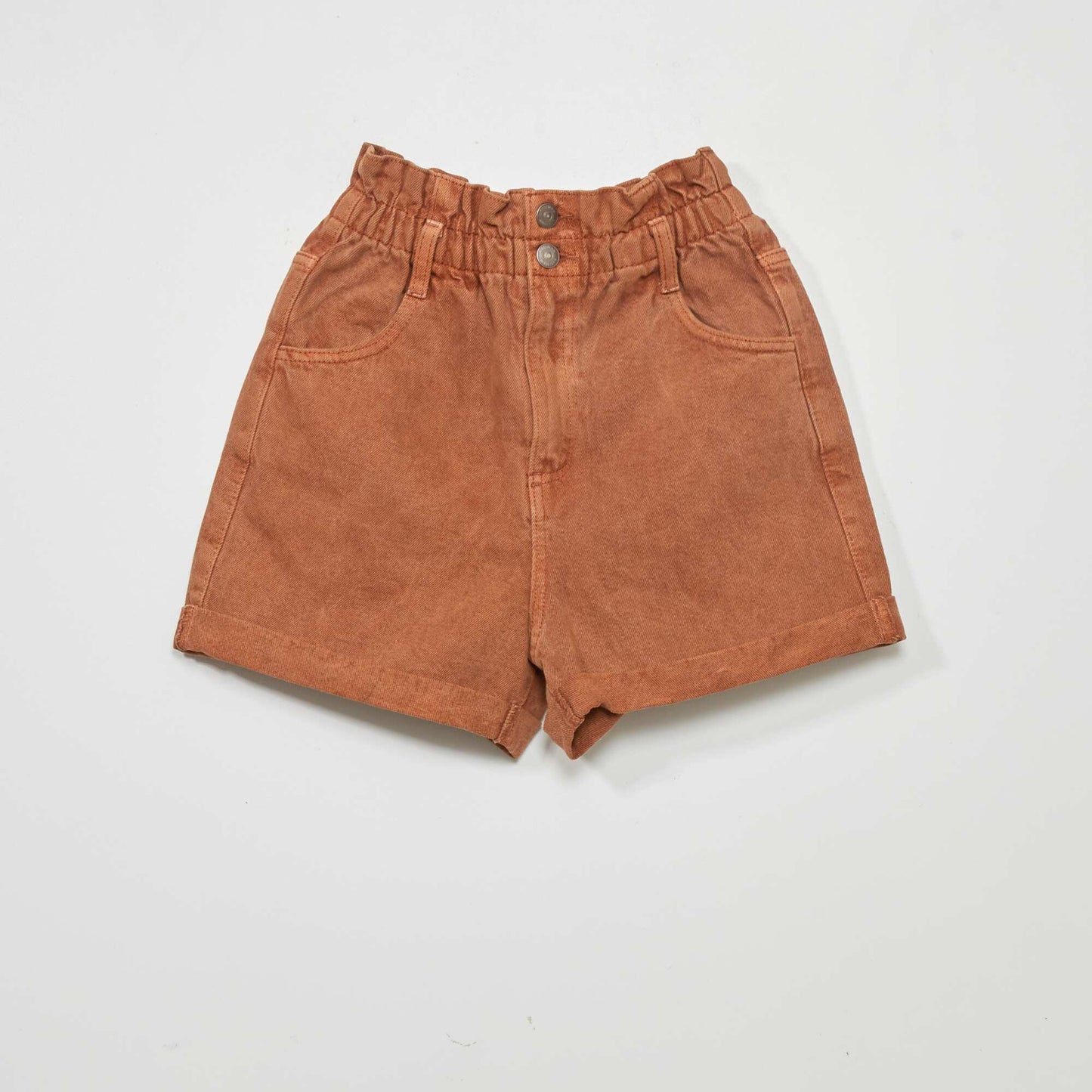 Short jean paperbag MARRON