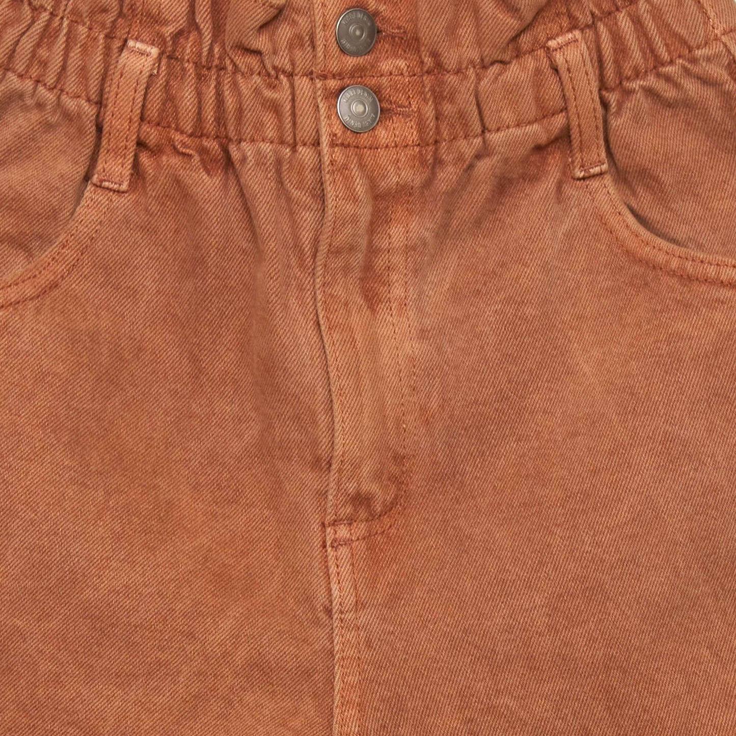 Short jean paperbag MARRON