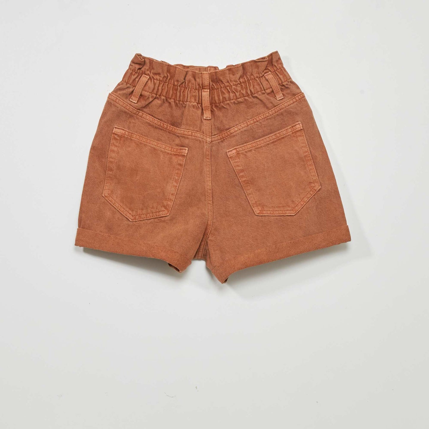 Short jean paperbag MARRON