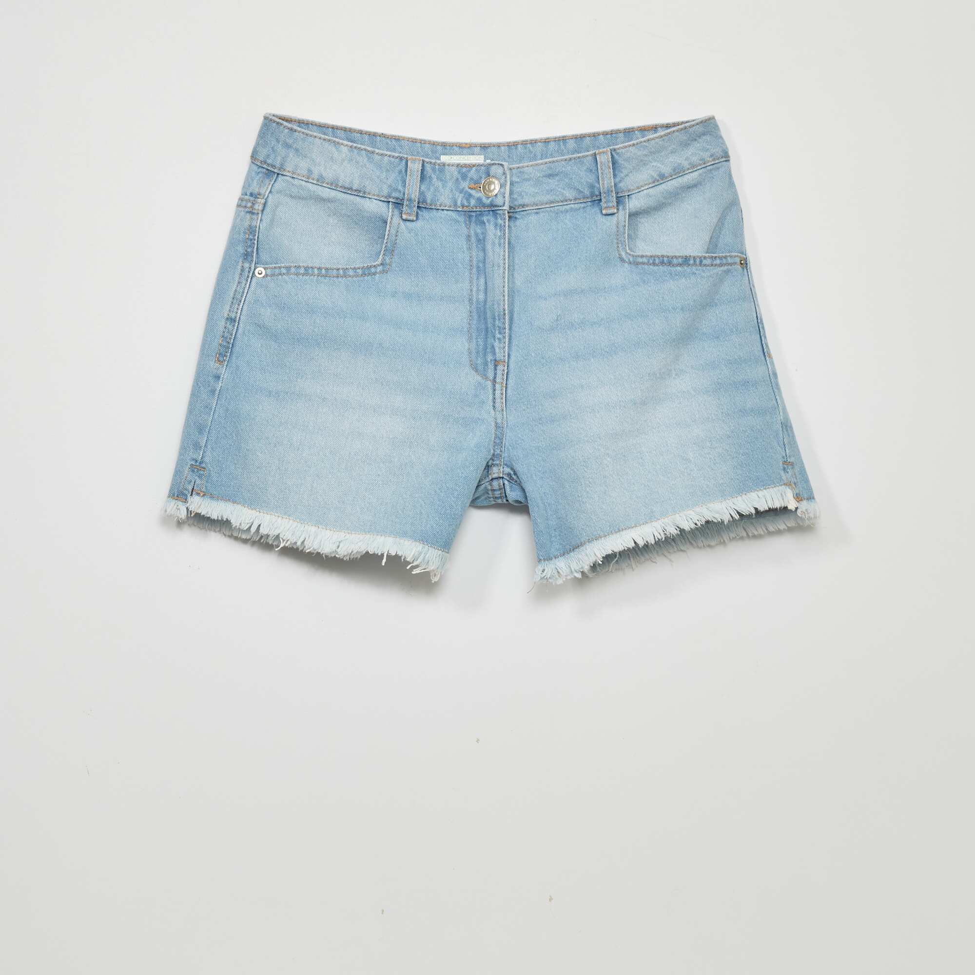 Short de outlet jean con flecos