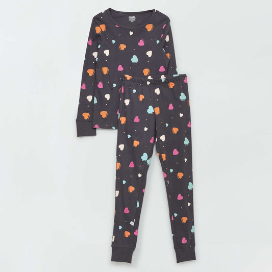 Conjunto de pijama con estampado  - 2 piezas NEGRO
