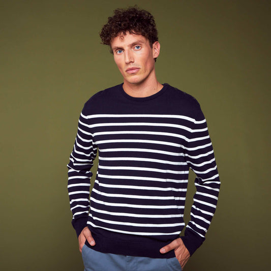 Sweater marinero con cuello redondo AZUL