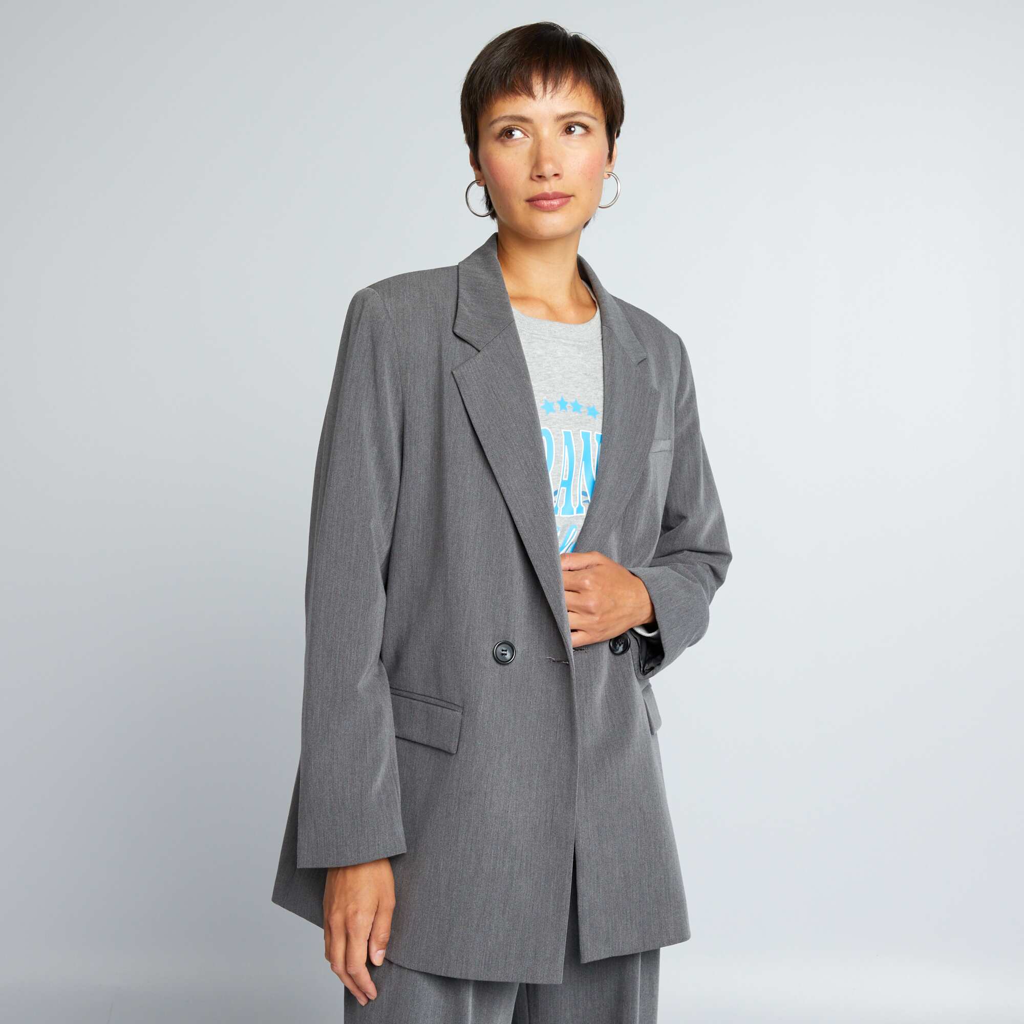 Blazer 2025 oversize gris