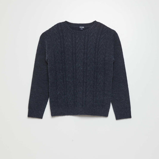 Sweater de punto trenzado AZUL