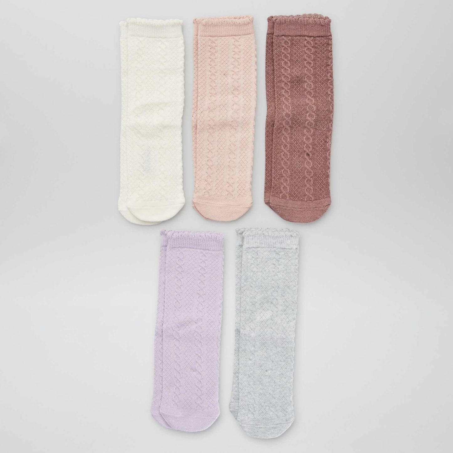 Pack de 5 pares de medias trenzados PURPURA