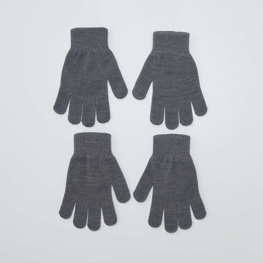 Pack de 2 pares de guantes GRIS MEDIO1
