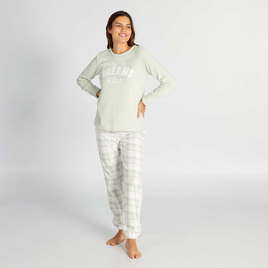 Conjunto de pijama polar - 2 piezas VERDE