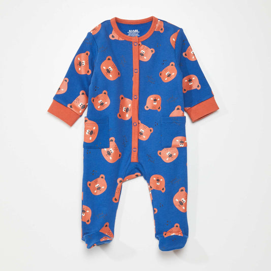 Pijama de 1 pieza estampado 'oso' AZUL