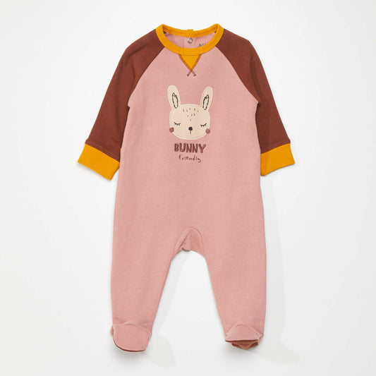 Pijama tricolor estampado 'conejo' ROSA