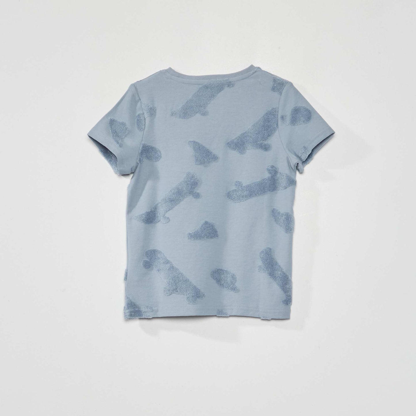 Camiseta de punto con parche azul denim