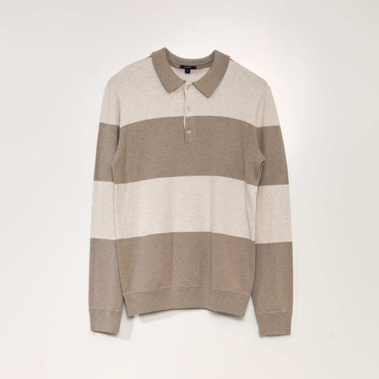 Sweater estilo remera de manga larga BEIGE