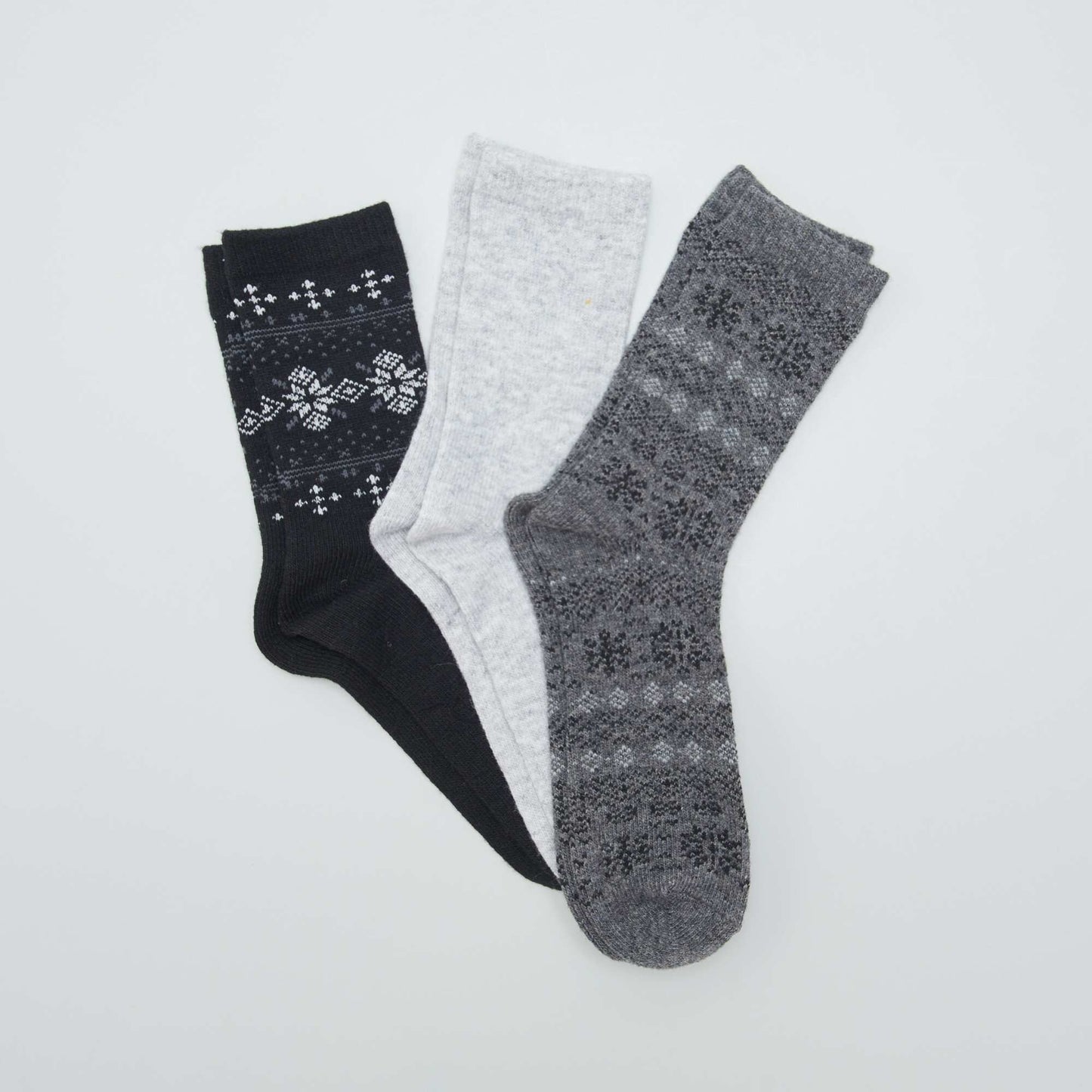 Pack de 3 pares de medias de jacquard NEGRO