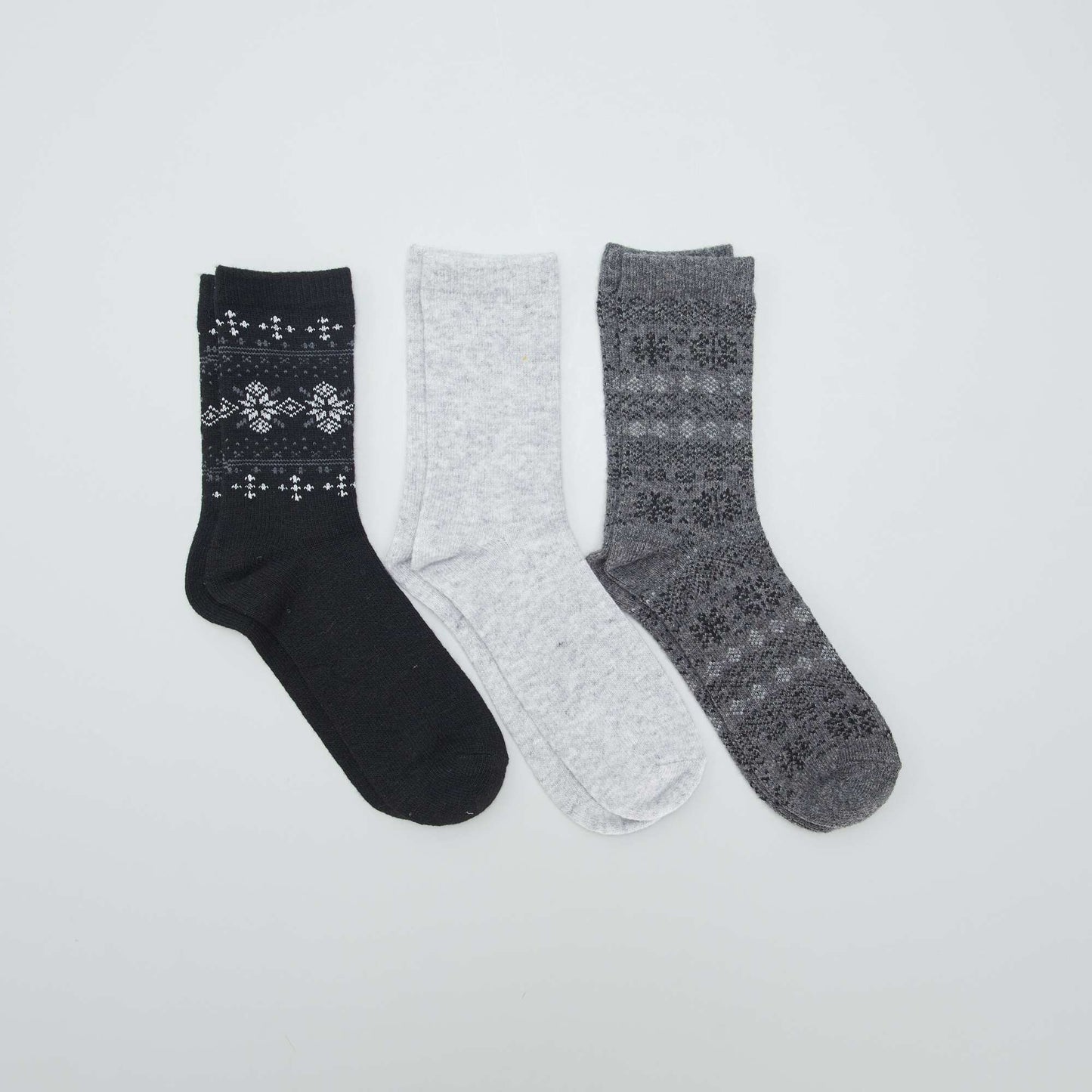 Pack de 3 pares de medias de jacquard NEGRO