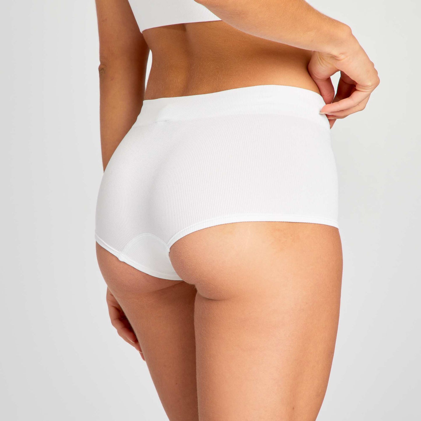 Pack de 2 culotes de canalé BLANCO