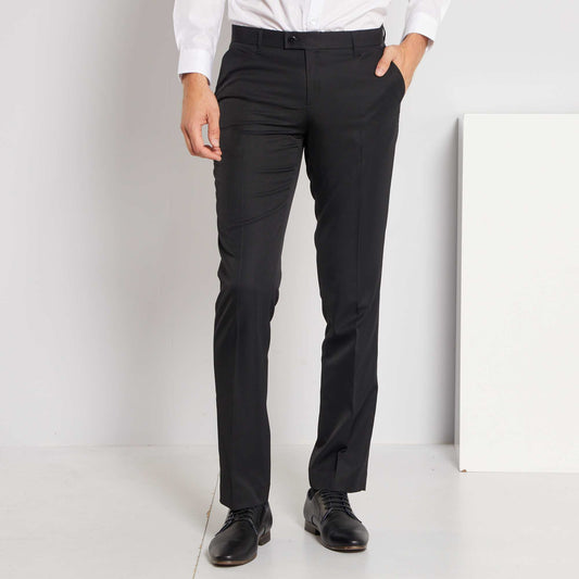 Pantalón de traje corte recto negro