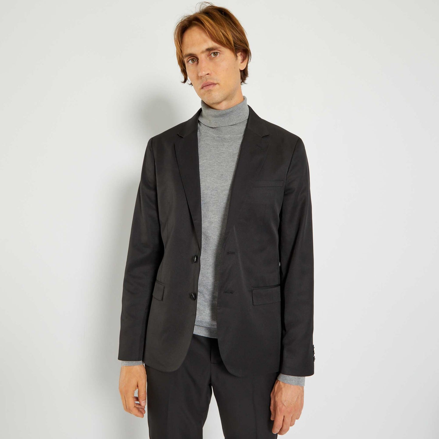 Blazer de corte recto negro