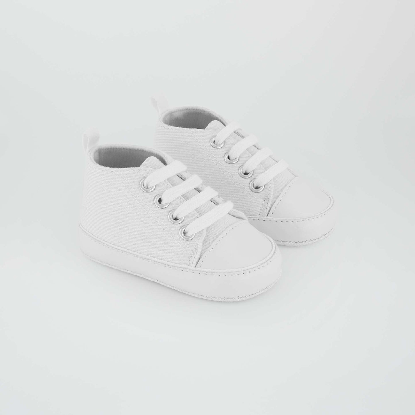 Zapatillas altas de tela blanco