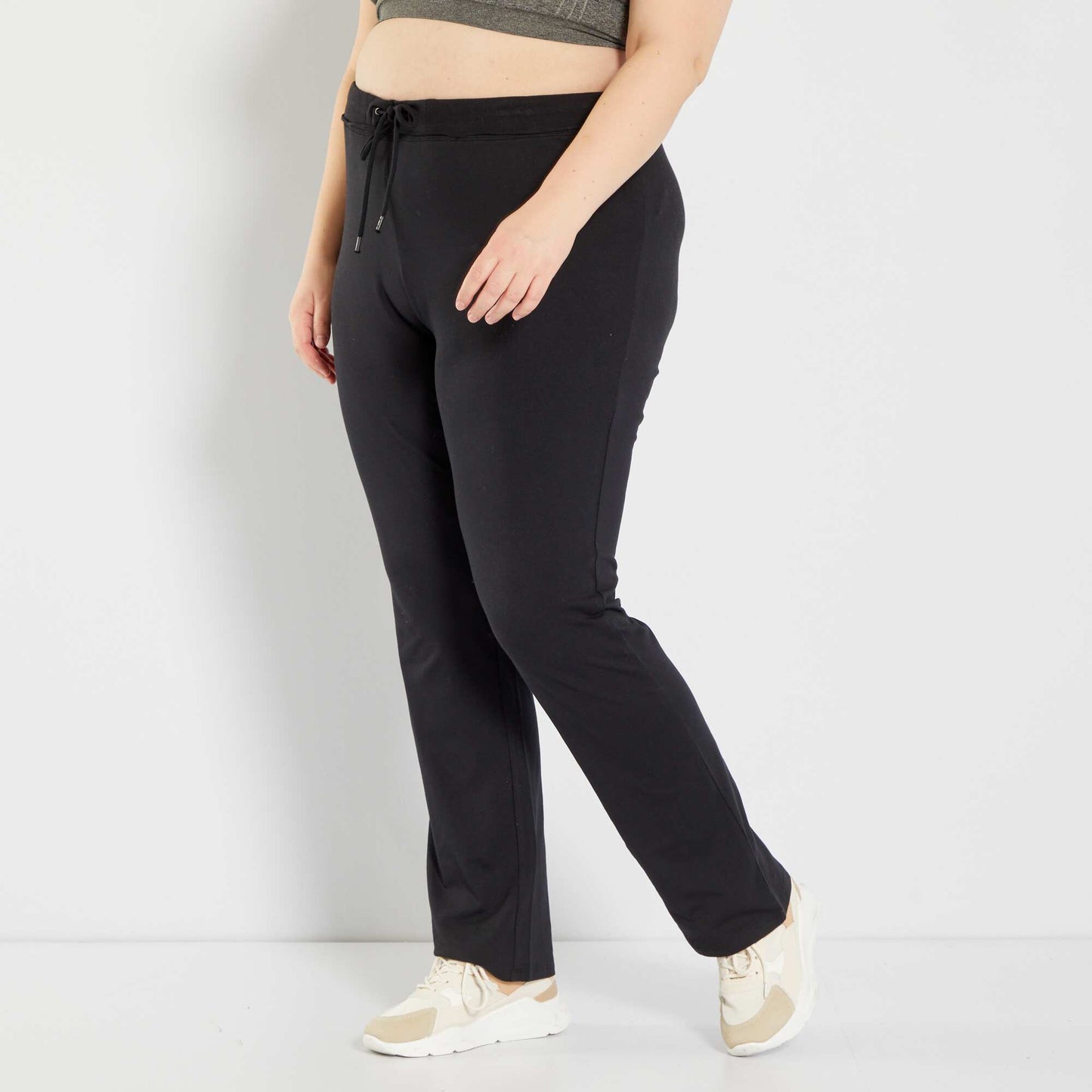 Pantalon de deporte de punto fino negro