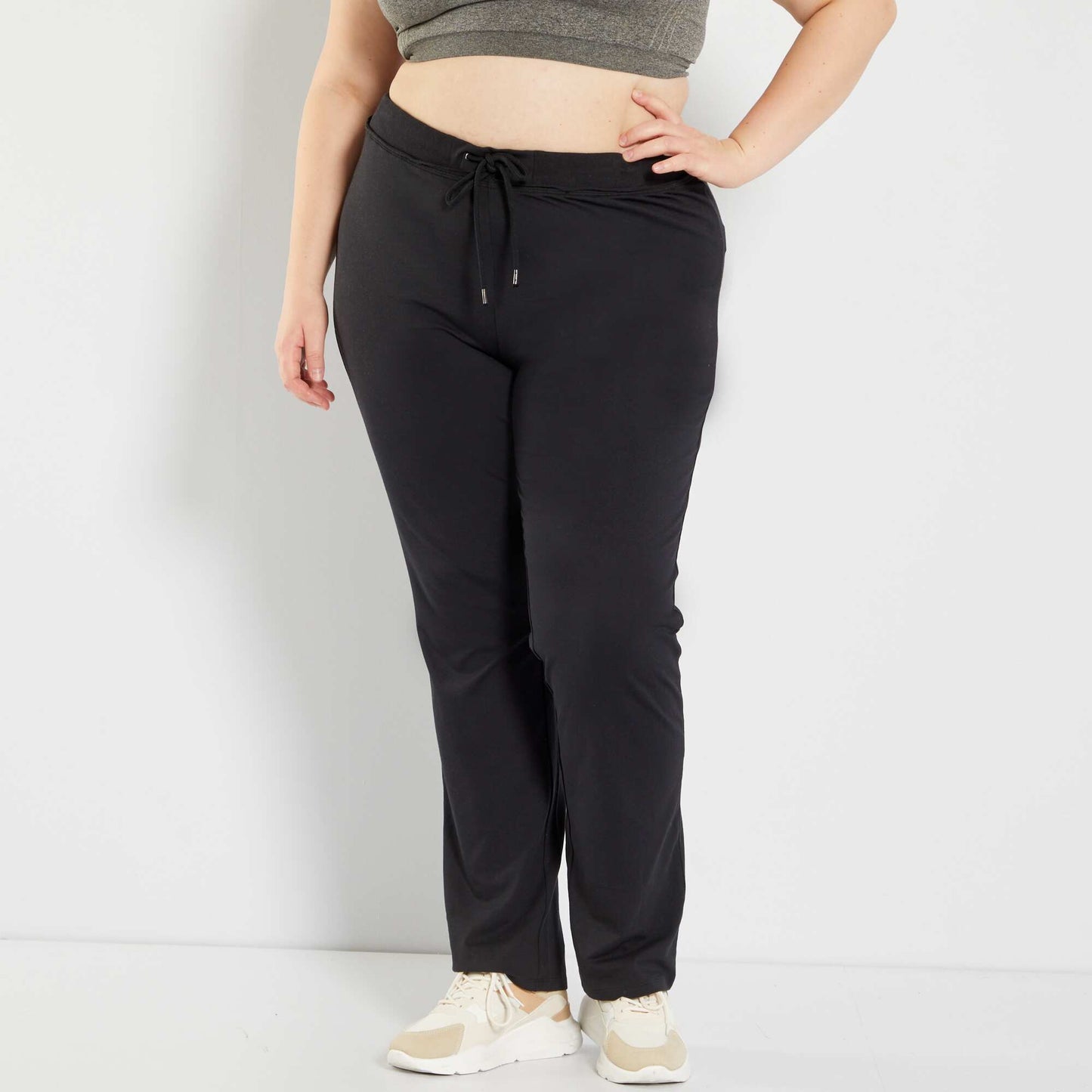 Pantalon de deporte de punto fino negro