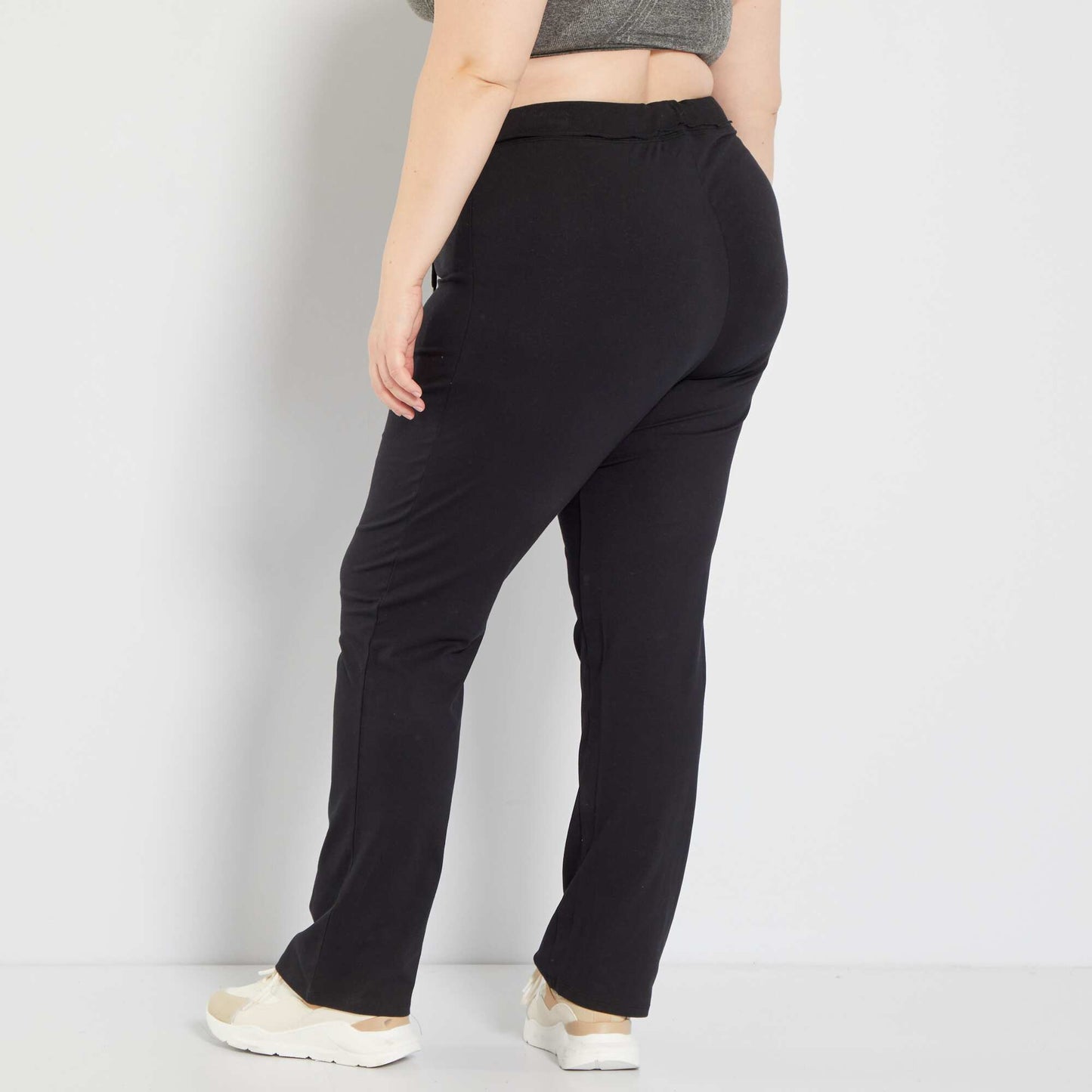 Pantalon de deporte de punto fino negro