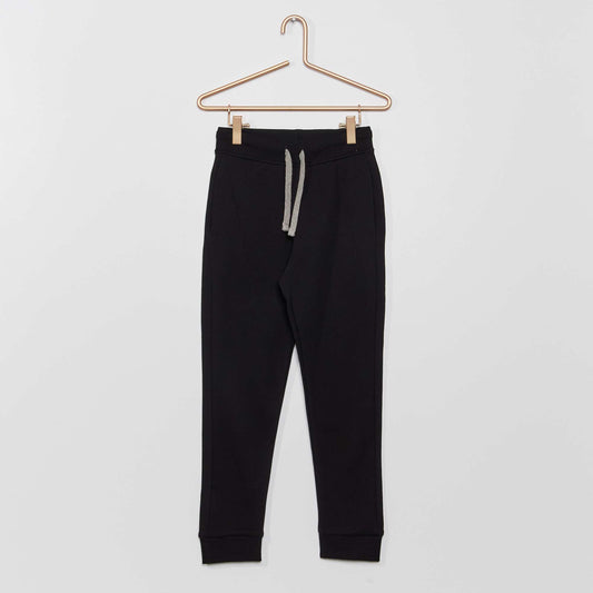 Pantalon de jogging de algodón liso negro