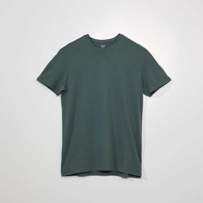 Camiseta recta de punto lisa VERDE